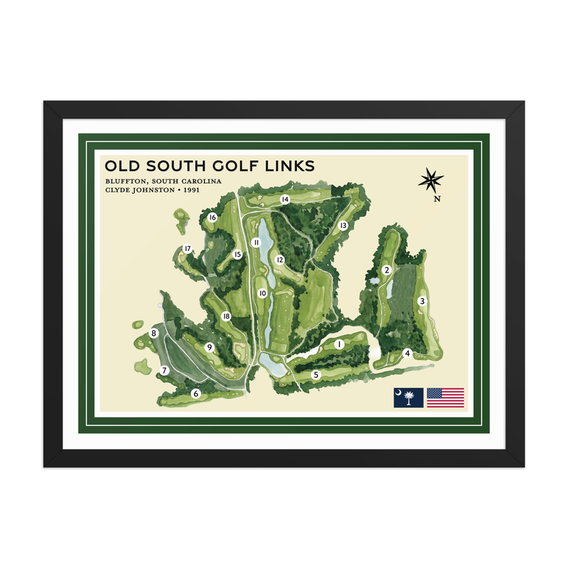 Old South Golf Links framed black