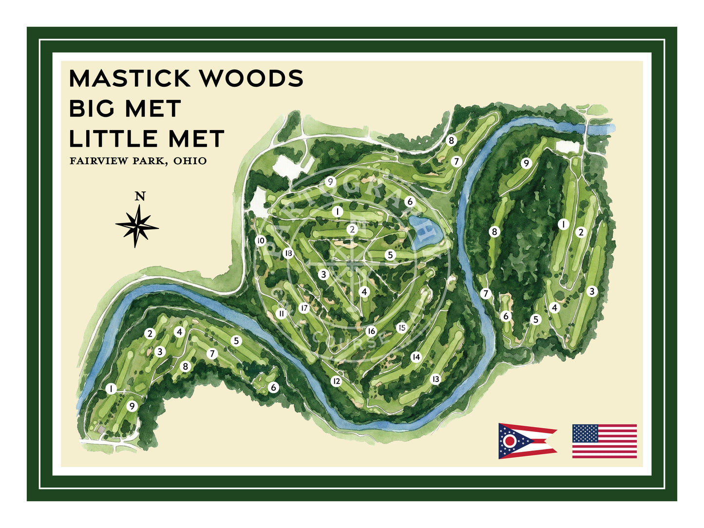 Big Met Little Met Mastick golf course map