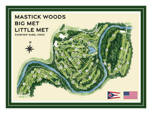 Big Met Little Met Mastick golf course map