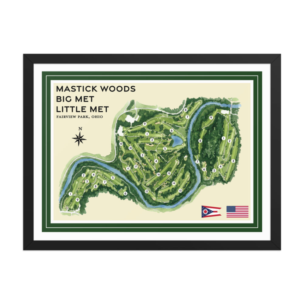 Big Met, Little Met, Mastick Woods framed black