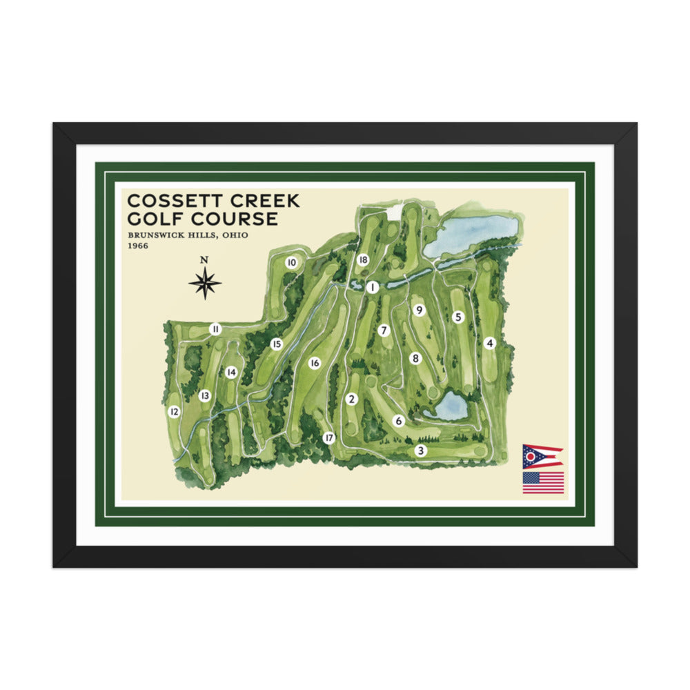 Cossett Creek Golf Course framed black