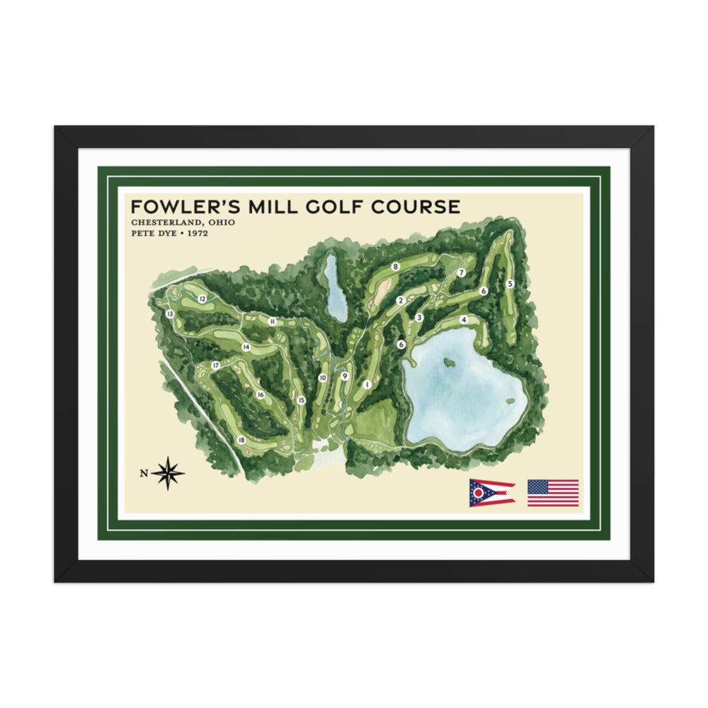 Fowler's Mill Golf Course framed black