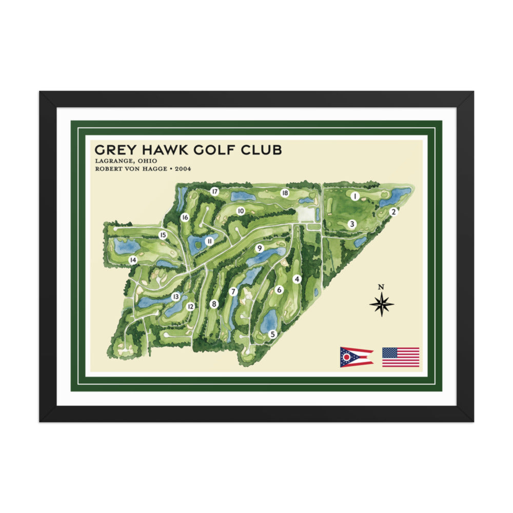 Grey Hawk Golf Club framed black