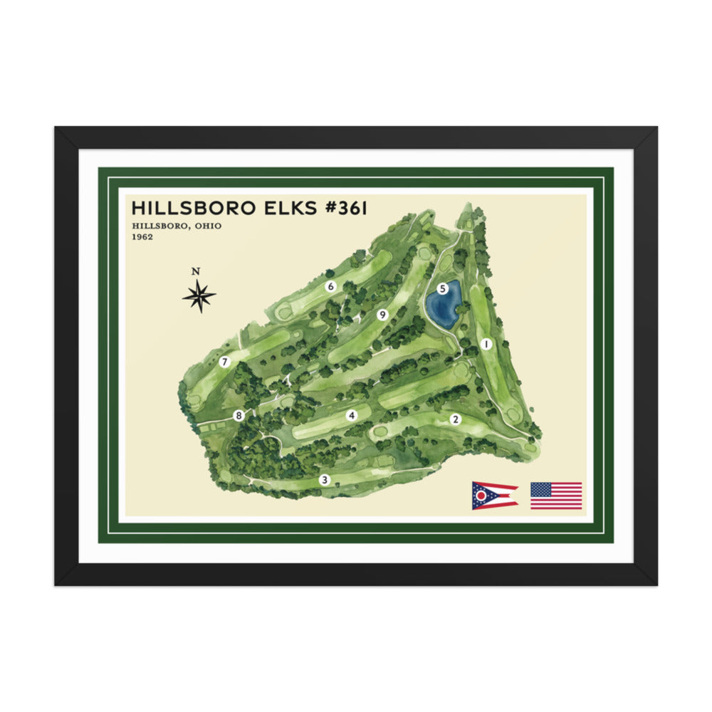 Hillsboro Elks #361 framed black