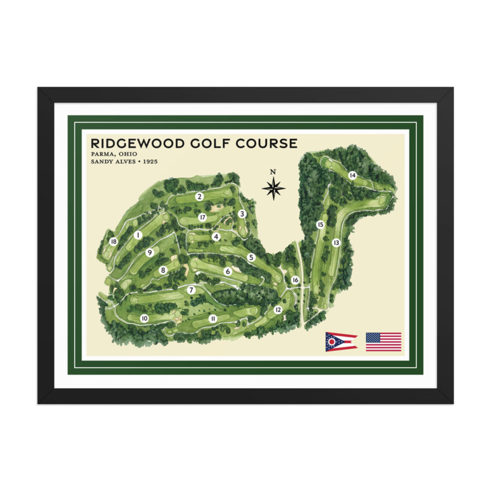 Ridgewood Golf Course framed black
