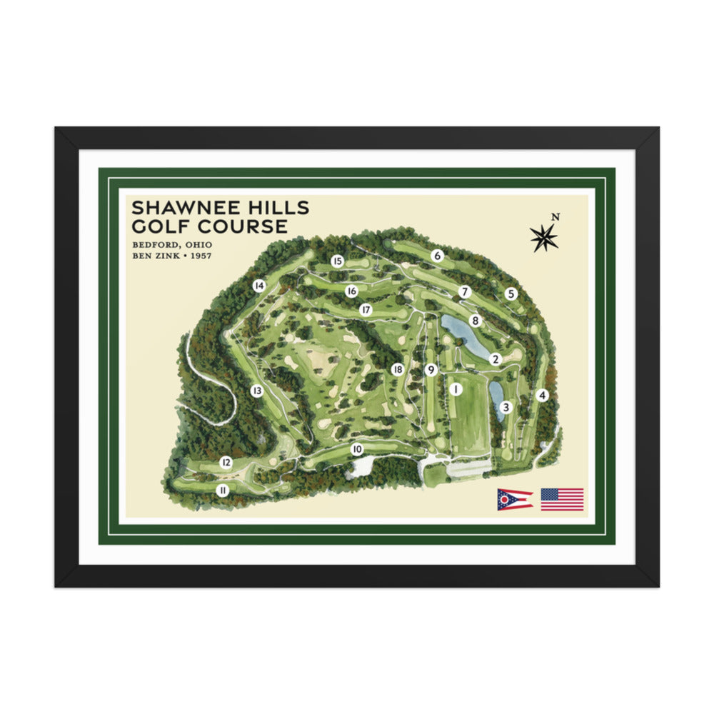 Shawnee Hills Golf Course framed black
