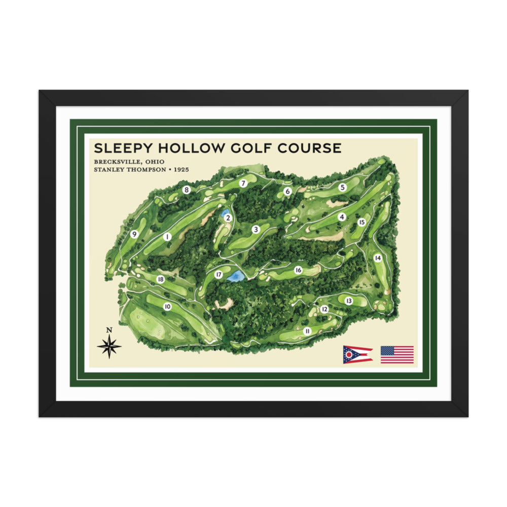 Sleepy Hollow Golf Course framed black