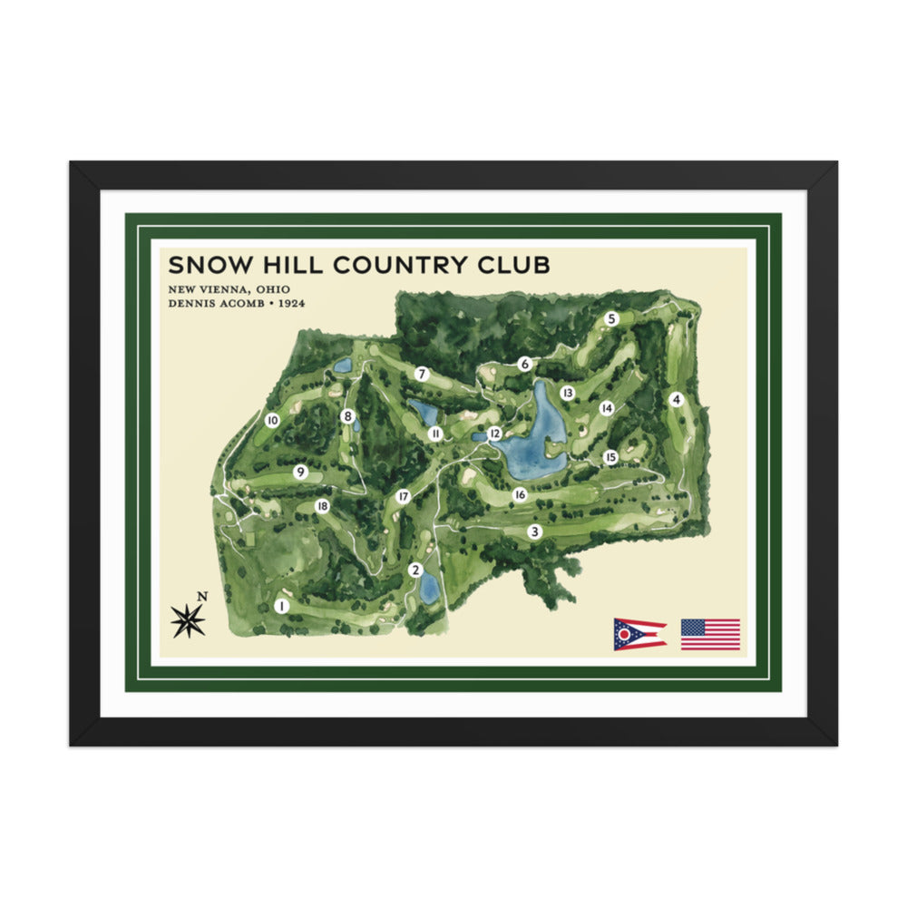 Snow Hill Country Club framed black