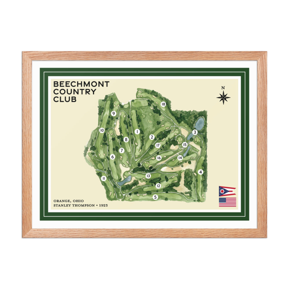 Beechmont Country Club framed red oak