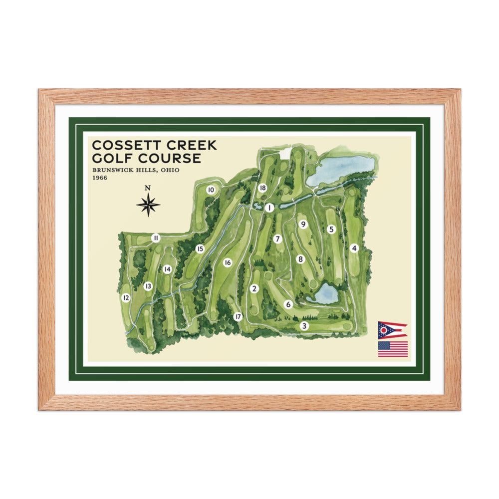 Cossett Creek Golf Course framed red oak