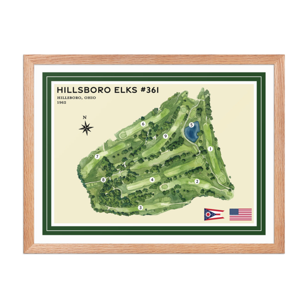 Hillsboro Elks #361 framed red oak