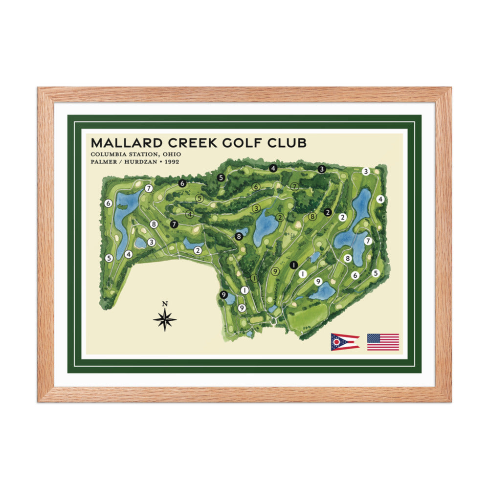 Mallard Creek Golf Club framed red oak