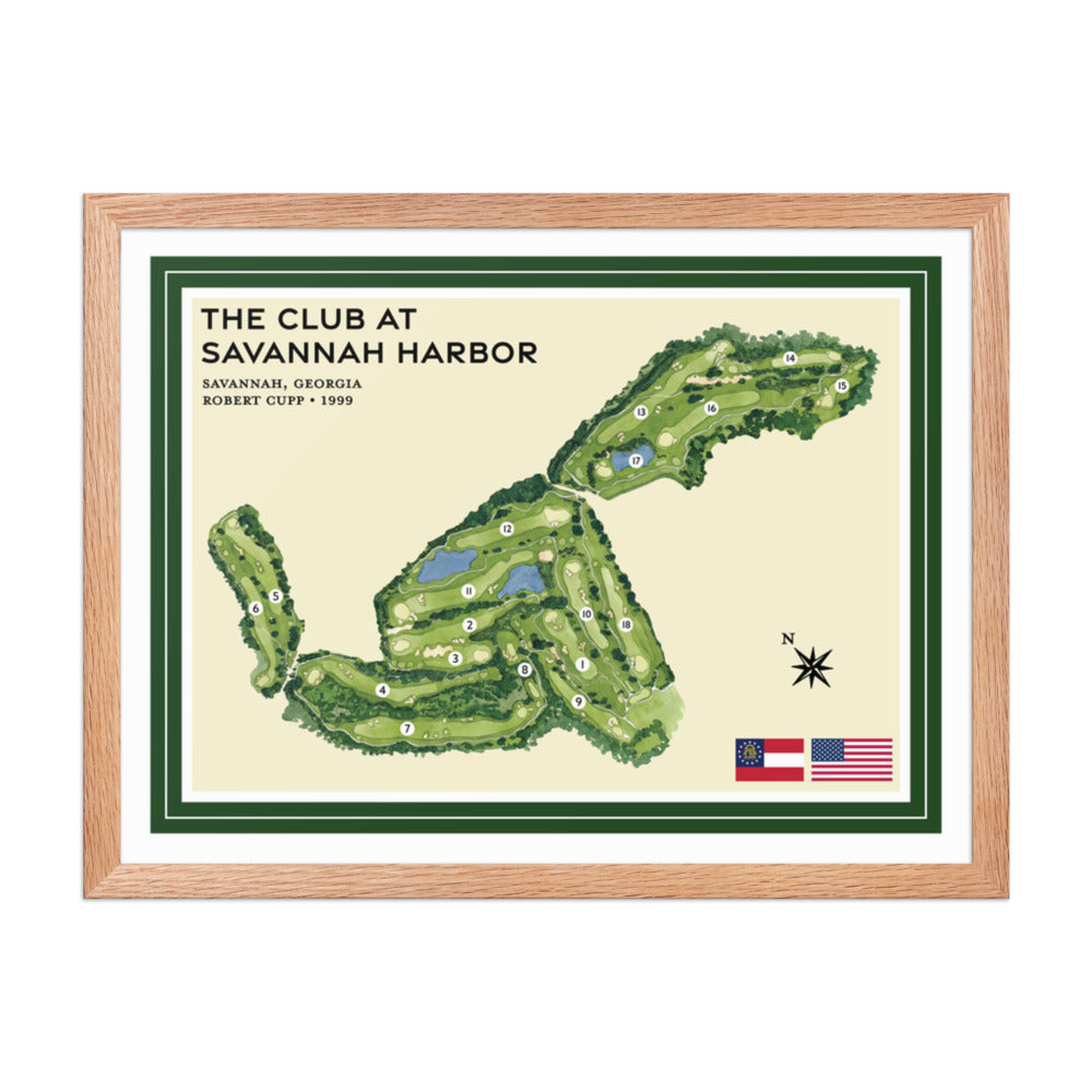The Club at Savannah Harbor framed red oak