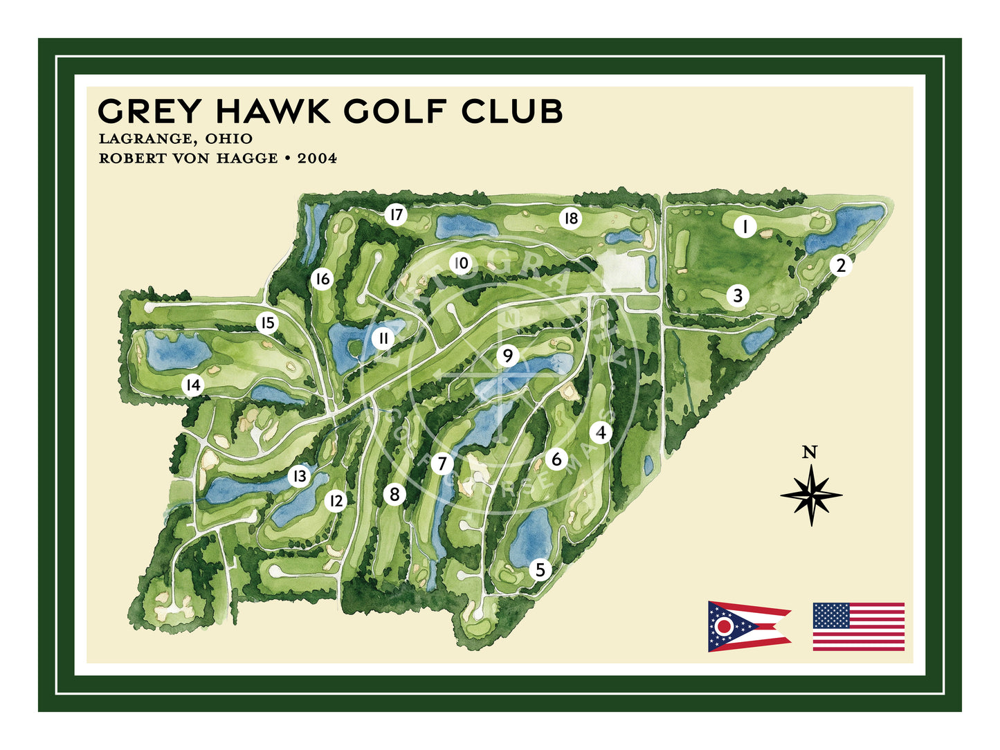 Grey Hawk golf course map