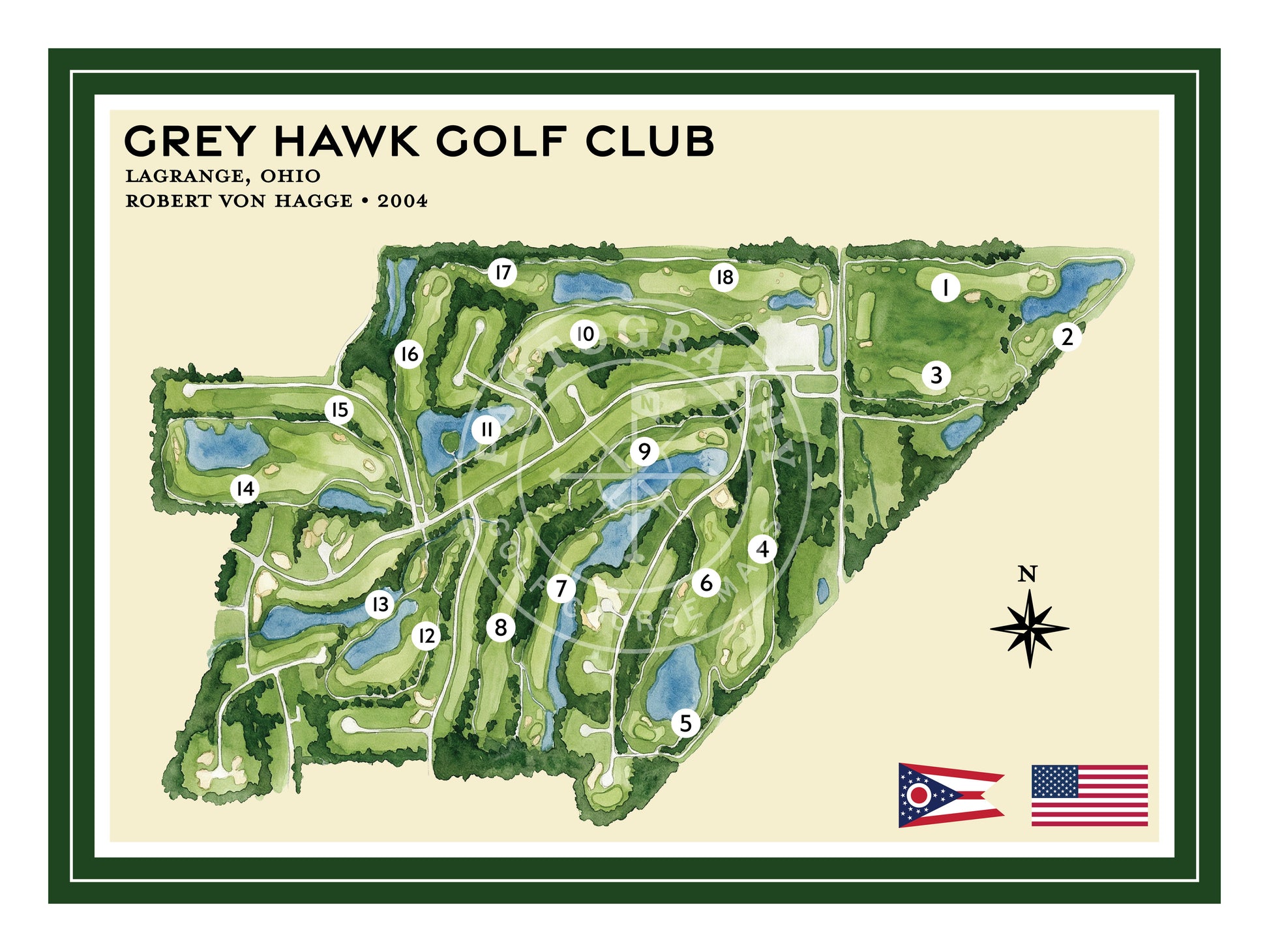 Grey Hawk golf course map