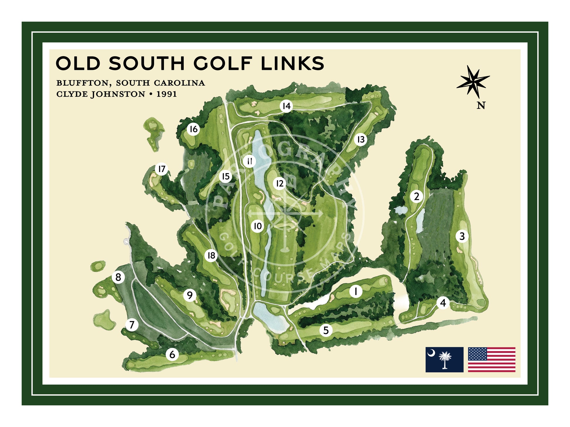 Old South golf course map