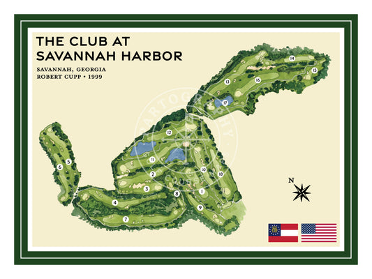 Savannah Harbor golf course map