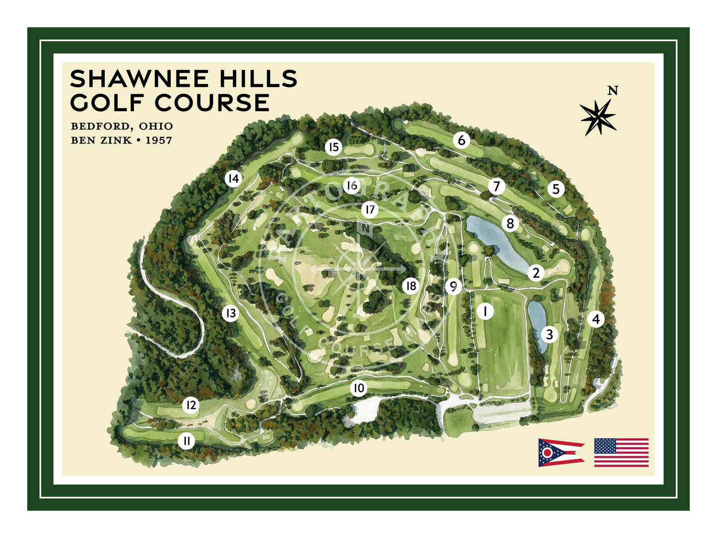 Shawnee Hills golf course map