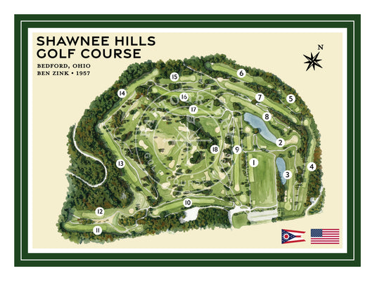 Shawnee Hills golf course map
