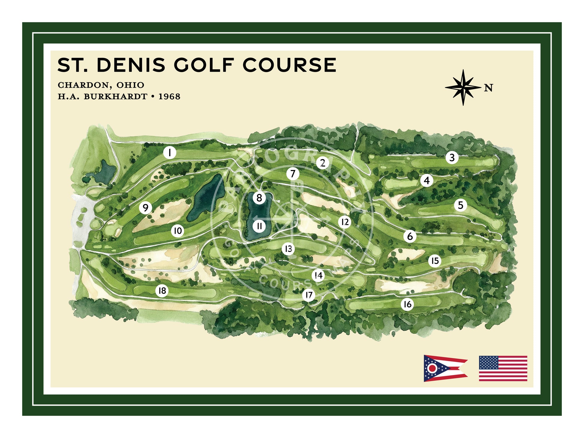 St Denis golf course map